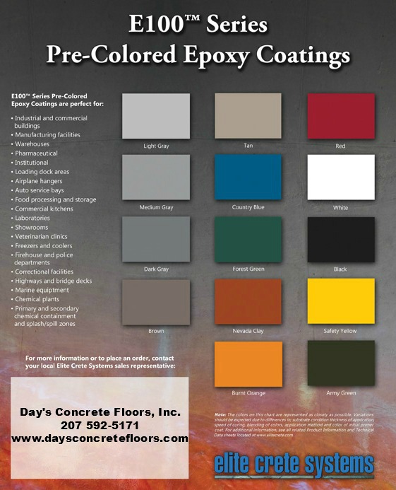 Colored Epoxy Coatings Color Chart1