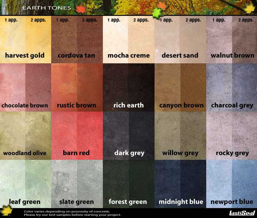 Concrete Sealer Color Chart