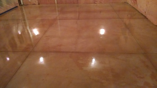 stained concrete floor in Bar Harbor Me.