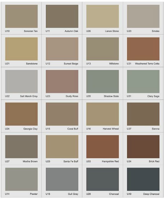 Integral concrete color chart