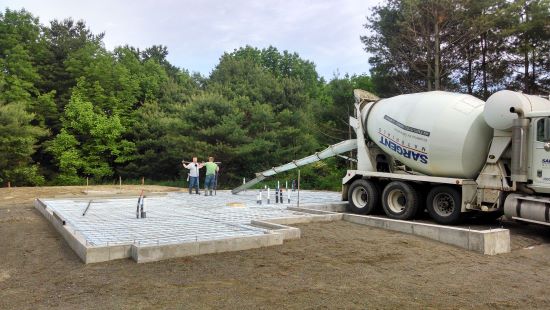 Concrete floor install in Hallowell Me