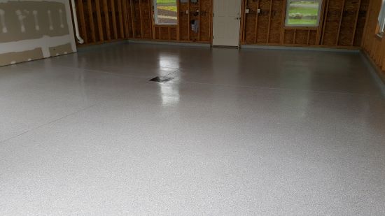 Garage epoxy floor in Lewiston, Me