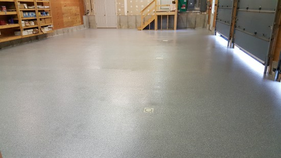 Garage epoxy floor in Lisbon, Me.