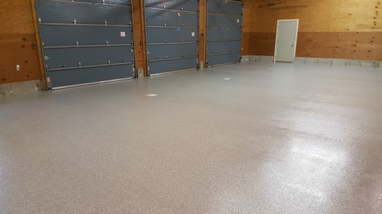 Garage epoxy floor in Lisbon, Me.