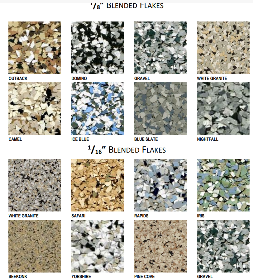 Color Charts - View Epoxy Color Options In Beaufort County