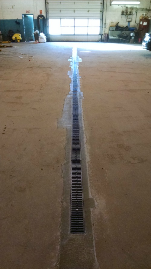 Trench Drain Installation In Brunswick Me By Day S Concrete