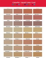 Integral color chart for coloring concrete