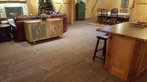 stamped concrete barn board pattern in Maine