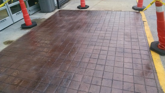 stamped concrete 6 inch tile pattern in Maine