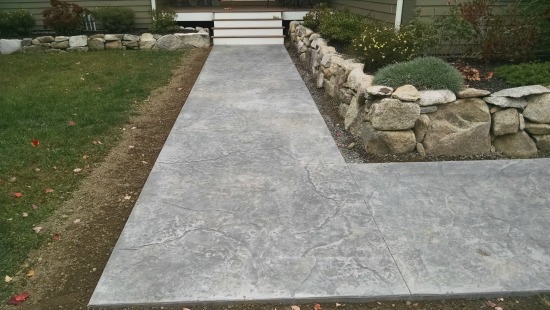 stamped concrete stone texture pattern in Maine